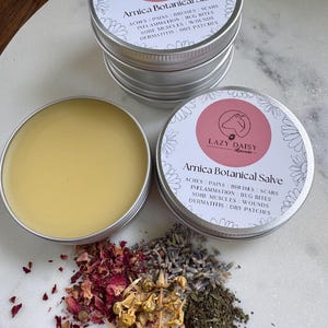 Arnica Botanical Salve | Herbal Topical Relief | Pain Relief Balm | Bruises | Bug Bites | Soothing Skincare | Botanical Infusions | Scars |