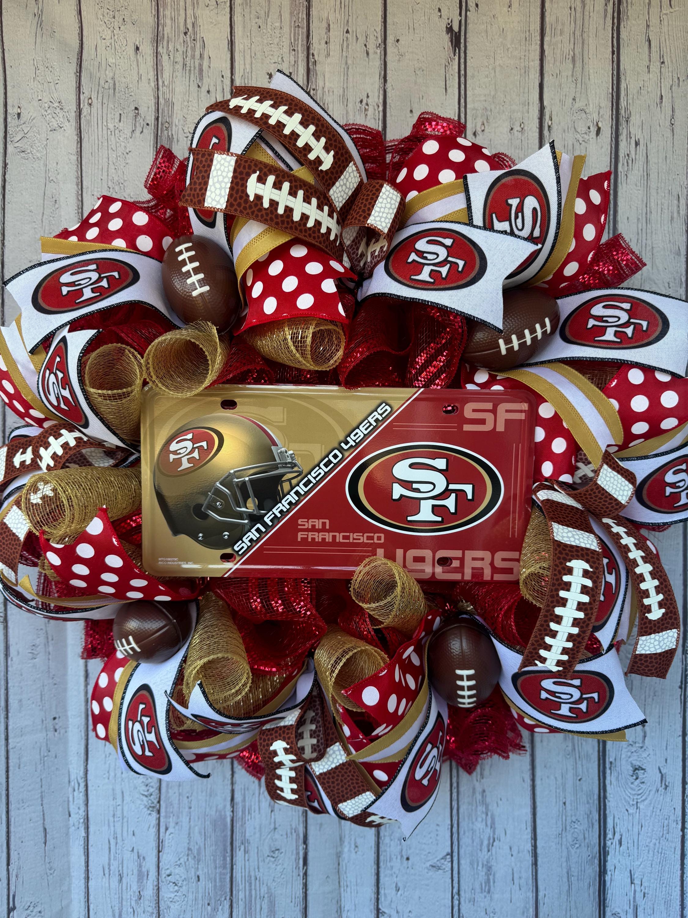 San Francisco 49ers Wreath, Red and Gold 49ers Collector, NFL Wreath