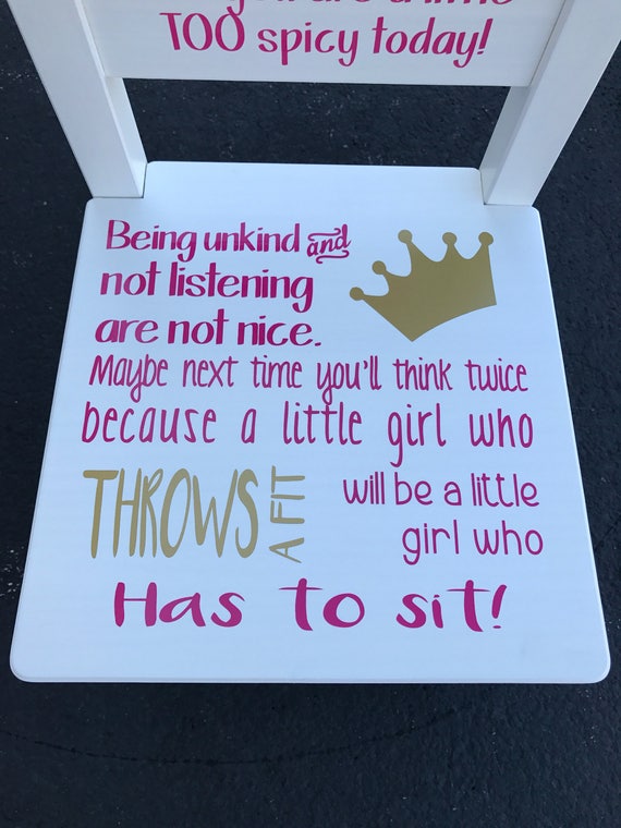 Boy or girl Custom made Time Out Chair Perfect for toddlers at home or daycare 