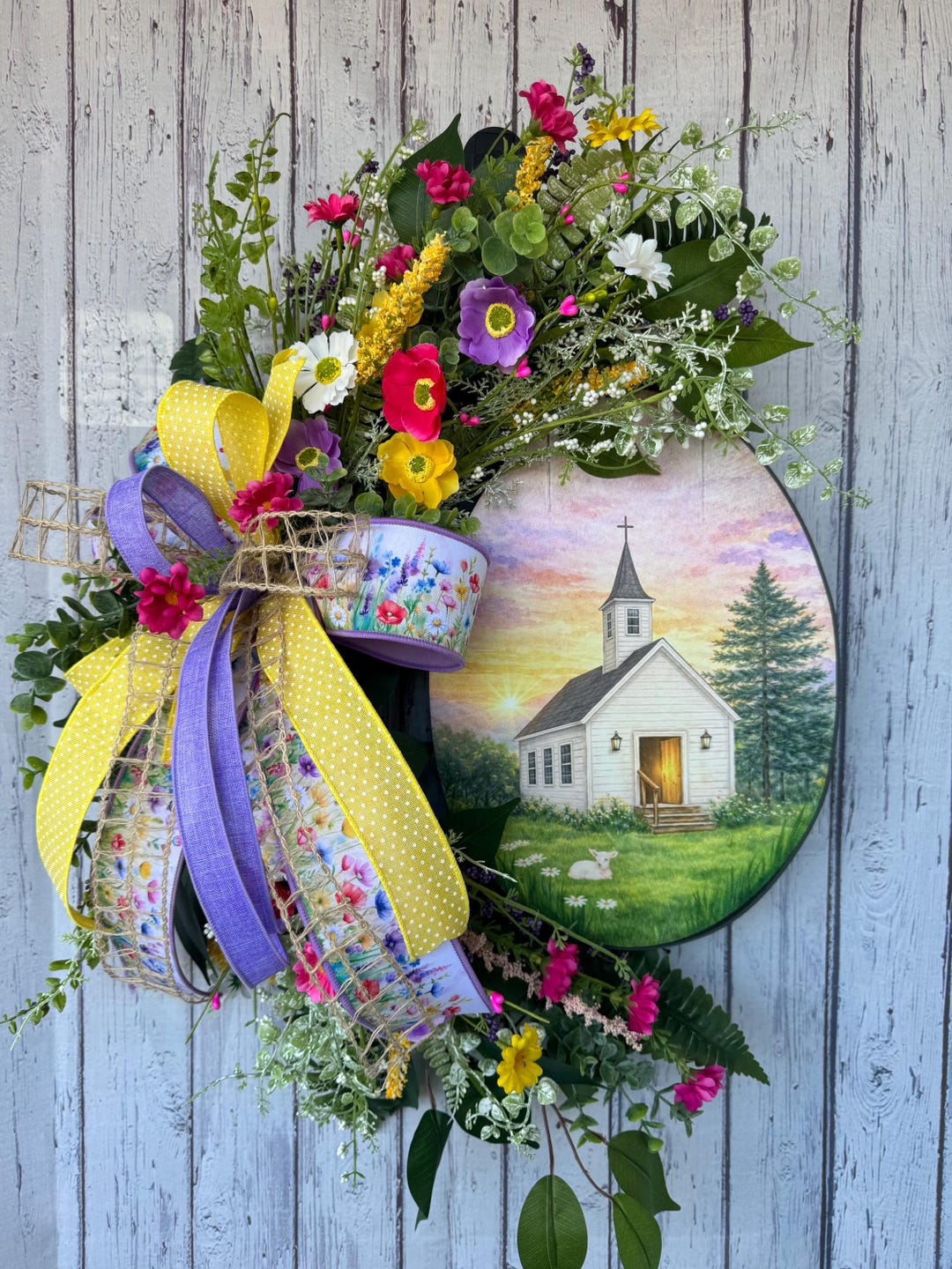 Easter Religious Wreath, He is Risen Wreath, Easter Church Decor ...