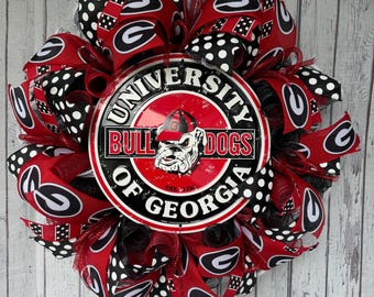 University of Georgia Wreath, UGA, Georgia Bulldog Wreath, Georgia Wreath, Georgia Decor, University of Georgia Football wreath, Bulldogs