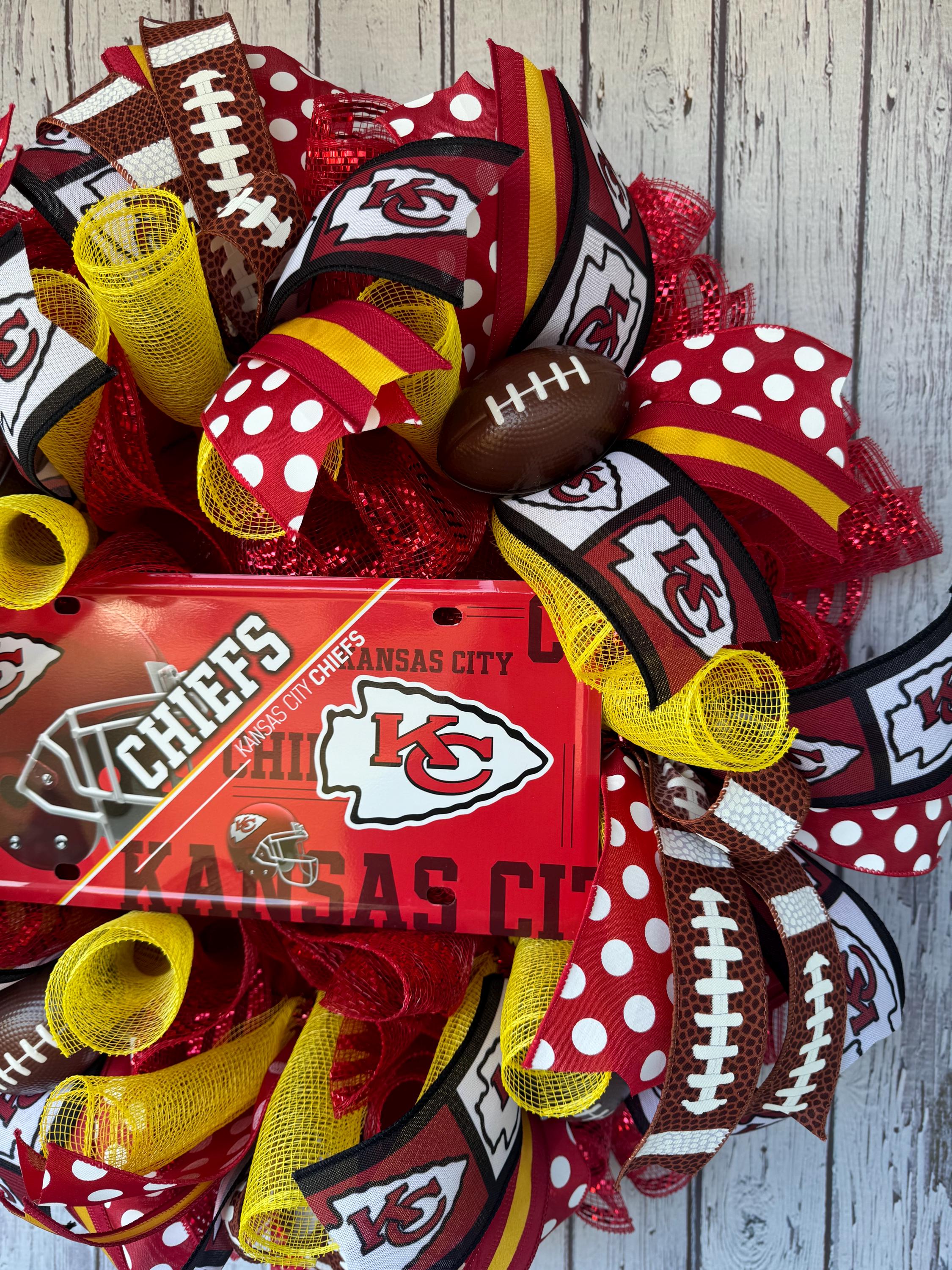 Kansas City Chiefs Wreath, Chiefs Christmas Gift, NFL Wreath, Chiefs