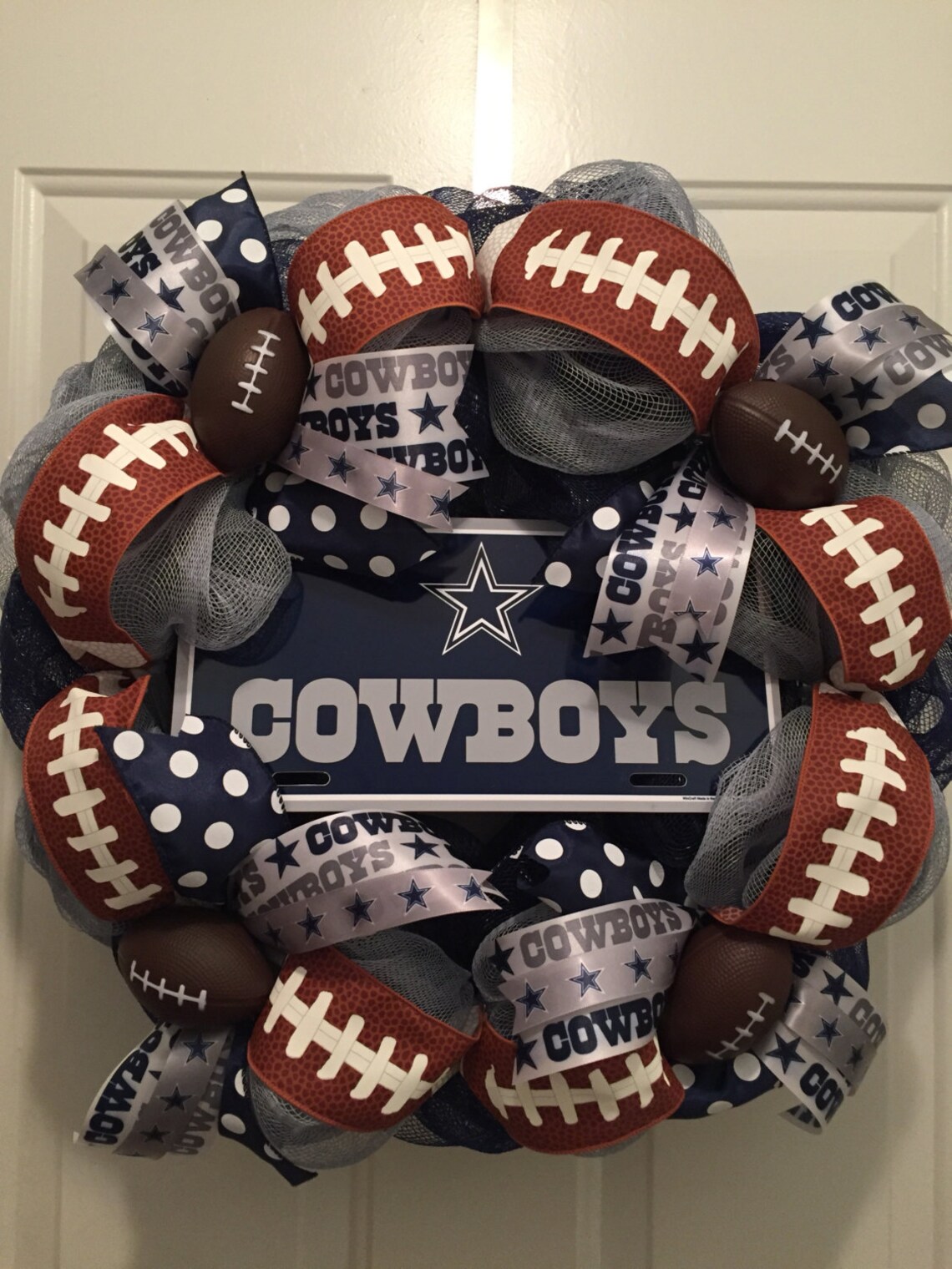 Dallas Cowboys Wreath NFL Wreath Deco Mesh Wreath Cowboys | Etsy