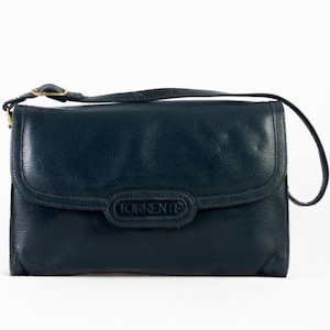 Vintage Torrente Bag Leather Blue Shoulder Bag