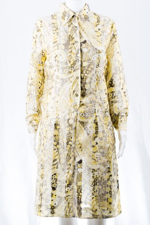 Vintage Pearl De Paris Dress -M- Pastel Print 60s