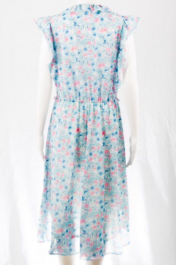 Flower Vintage Summer Dress -S- Turquoise White Playf… - Gem