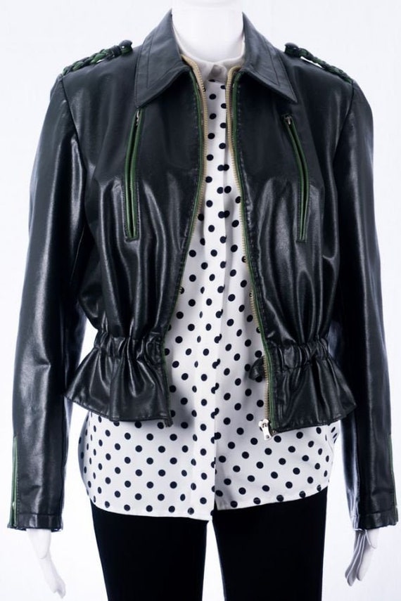 60's Vintage Lederjacke - 60's 70s Grün 36 S Lässi