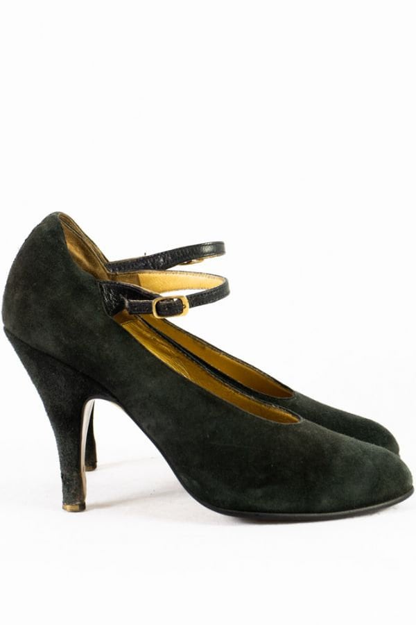Vintage High Heels 37 Suede Evening 