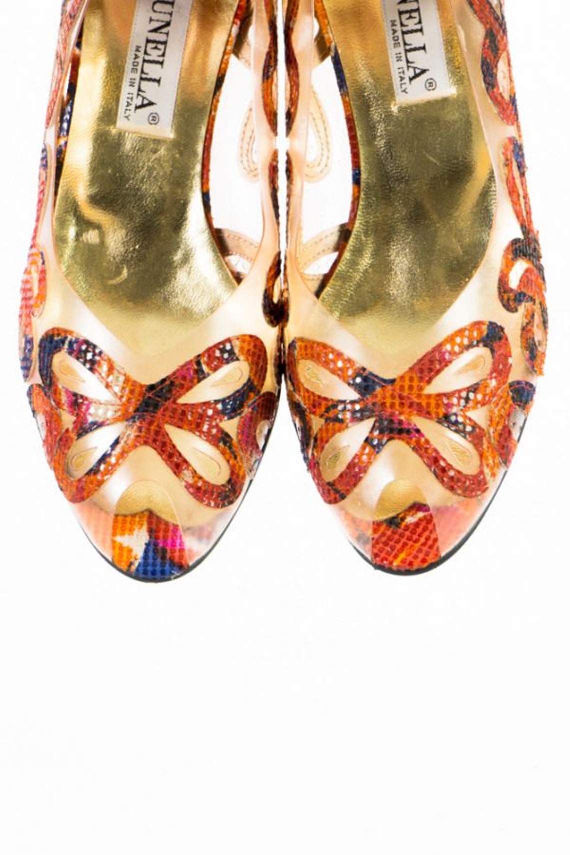 Vintage Pumps 37 Brunella Colorful Transparent Wedge Heel Vintage Pumps 37 Brunella Colorful Transparent Wedge Heel