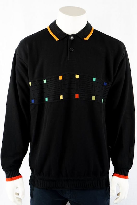 Carlo Colucci Sweater -L- Black Cotton Elegant