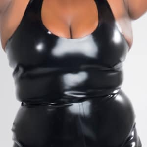 Latex Halter Crop Top