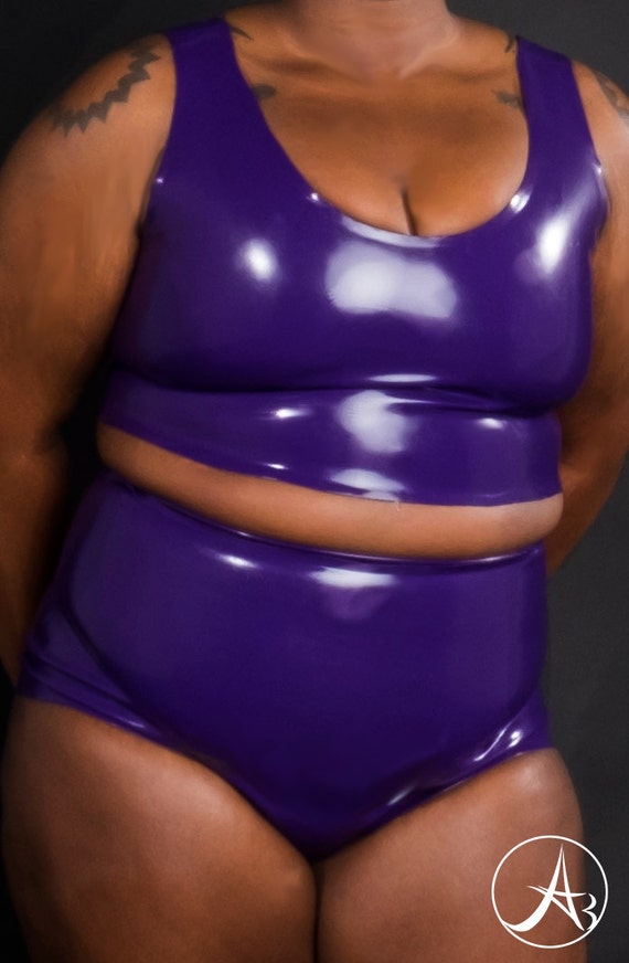 Purple Sexy High Waist Latex Panites Loosely Rubber Diaper Briefs Underpants  Underwear Pants,Custom Color,XL : : Clothing, Shoes & Accessories