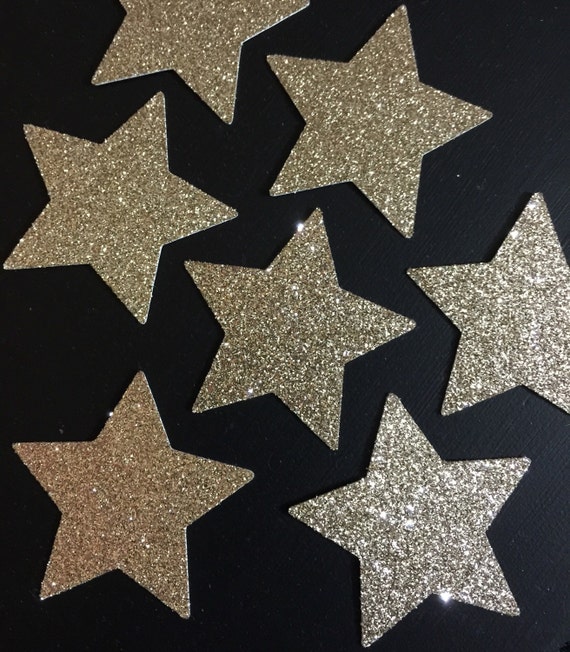 Star Confetti, 12 Gold Glitter Stars, Die Cut, Party Decor, Table Decor, Scrapbooking, Embellishment, Graduation, Wedding Decor, Crafting Il_570xn