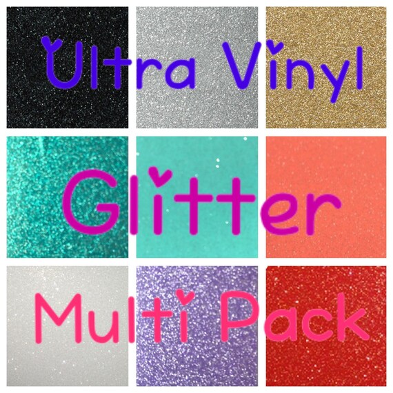 Glitter Vinyl Starter Pack, Vinyl Multi Pack 5 Vinyl Sheets, 24 Color Choices, Cricut Vinyl, Silhouette Vinyl, Decal Vinyl, Decal, Adhesive Il_570xn