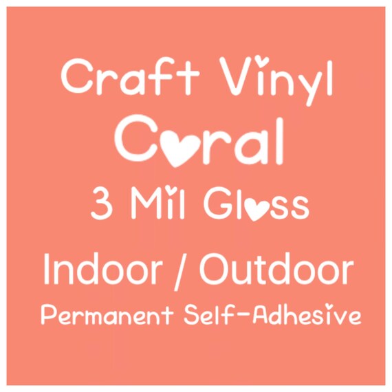 Vinyl | Coral Vinyl | Premium Vinyl | Outdoor Vinyl | 3 Mil | Cricut Vinyl | Silhouette Vinyl | Coral Gloss Craft Vinyl | Sticker | Scrapboo Il_570xn