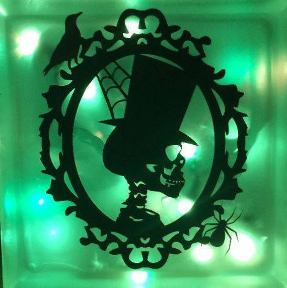 Decal - Skull Decal, Gothic Decal, Halloween Decorations, Haunted House Decor, Halloween Light Decal, Trick or Treat, Halloween Party Decor Il_570xn