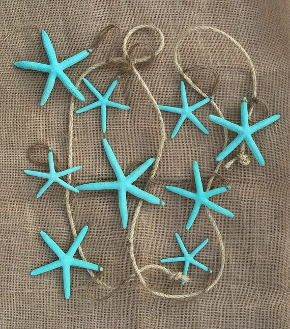 Beach House Decor Beach Wedding Decor Turquoise Starfish Garland