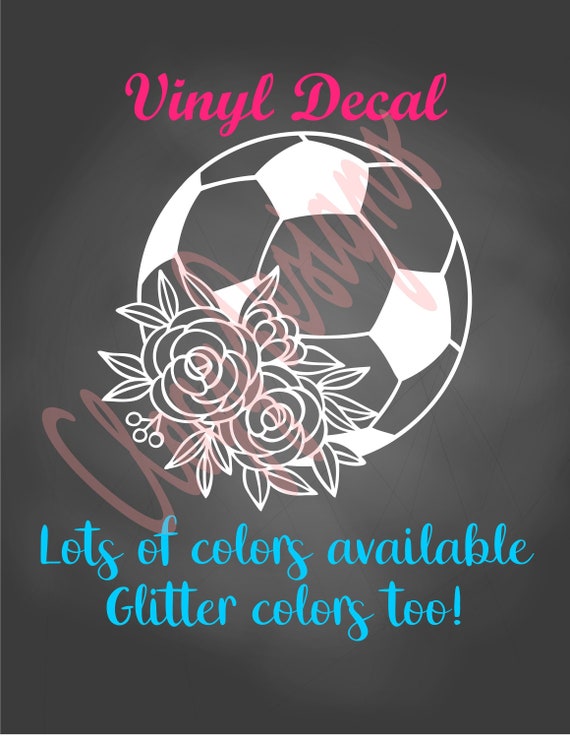 Floral Soccer Ball Decal, Soccer Team Decal, Soccer Car Decal, Coach Gift, Soccer Sticker, Girl Sport, Laptop Sticker, Soccer Ball Cup Decal Il_570xn