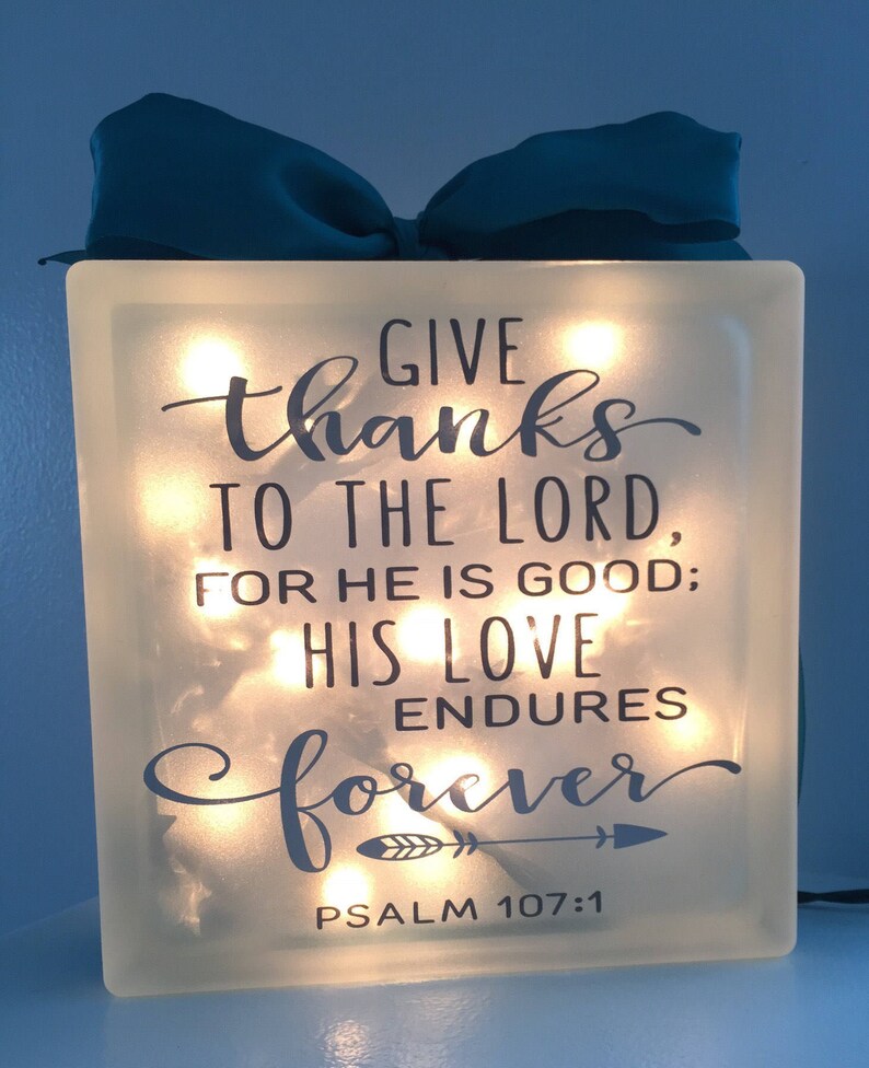 Psalm 107:1 Decal Give Thanks To The Lord Prayer | Etsy