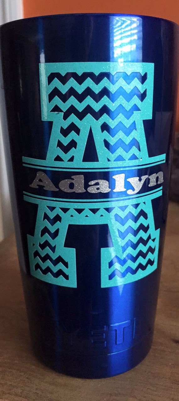Decal, Monogram, Personalized Letter A, Chevron, Vinyl Decal, Vinyl, Glitter Decal, Tumbler Decal, Yeti Decal, Custom Decal, Car Decal, Name Il_570xn