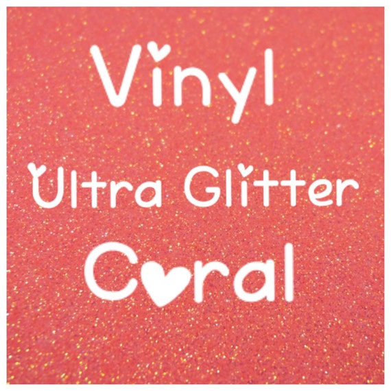 Coral Vinyl - Glitter, Craft Vinyl, Premium Vinyl, Ultra Coral Glitter, 2 Mil High Performance, Glitter Vinyl, Cricut, Silhouette, Sticker Il_570xn