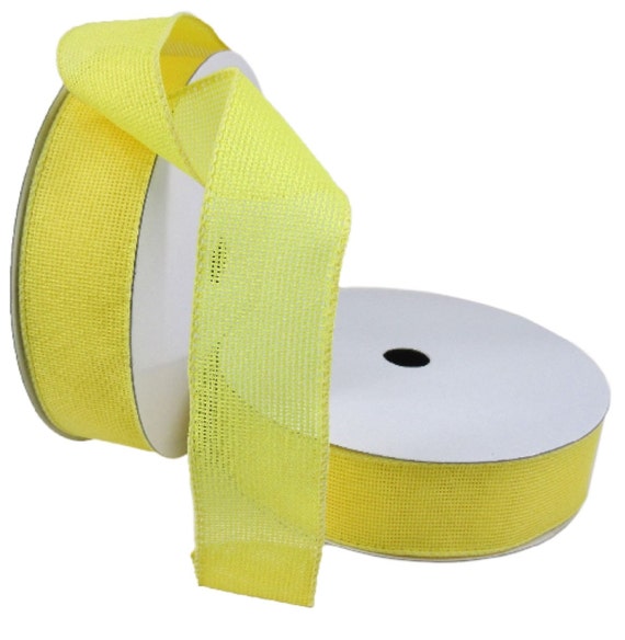 Yellow Ribbon, Rustic 1.5" Wired Edge, DIY Bow, Gift Wrap, Wedding Bow, Baby Shower, Birthday, Chair Decor, Rustic Wedding Decor, Scrapbook Il_570xn