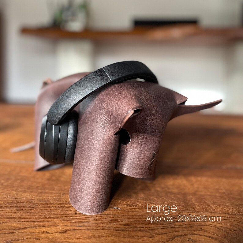 Leather OX LONG horns Design Object handmade from strong, vegetable tanned Italian leather image 6