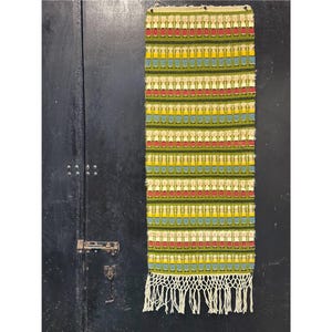 Mid-Century Scandinavian Folk Art Wall Hanging – Handwoven Textile