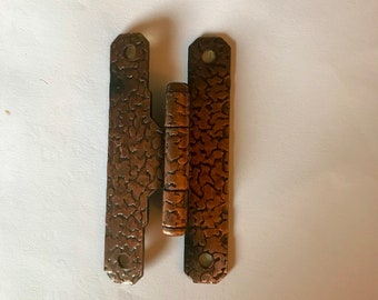 ONWARD Copper Hinge Set Of 2 VINTAGE Hardware NOS Hammered Strap Hinge With Screw Original Package