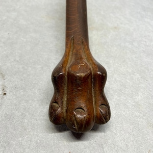 Vintage Large Claw Foot, Three Toe Table Leg, Oak Hardwood, 16&quot;