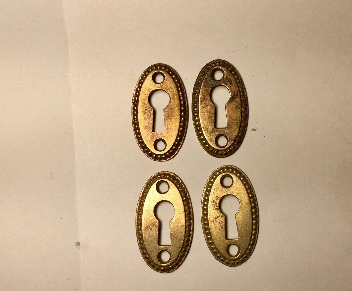Antique Oval Key Hole Escutcheons Yale 1812 Solid Brass | Etsy