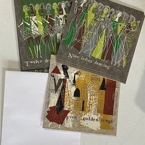 Lot de 11 cartes de Noël sérigraphiées avec enveloppes vintage des années 1960 par Alice & Martin Provensen