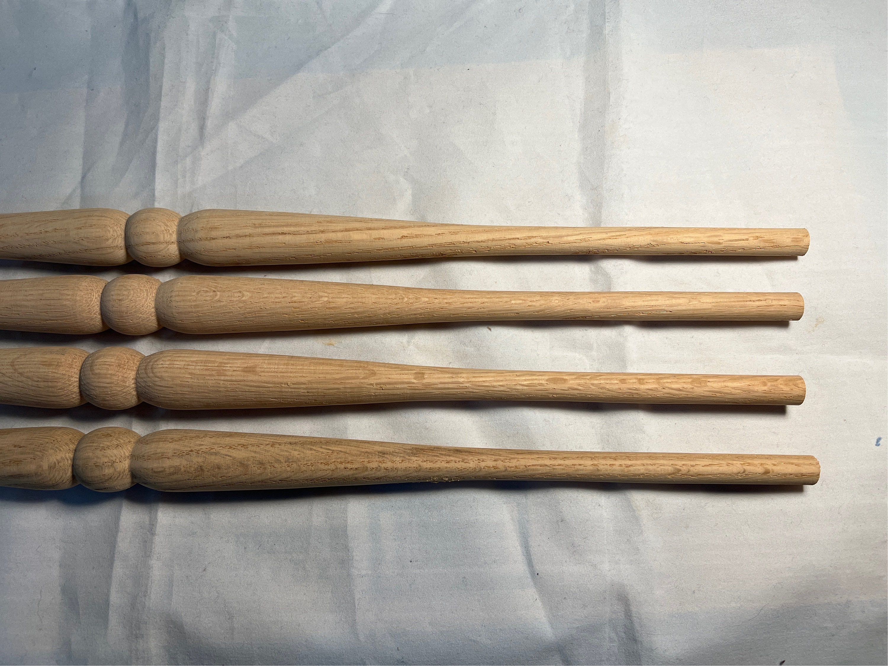 Oak Spindles, Large 18, NOS Hand Turned, Unfinished White Oak Hardwood