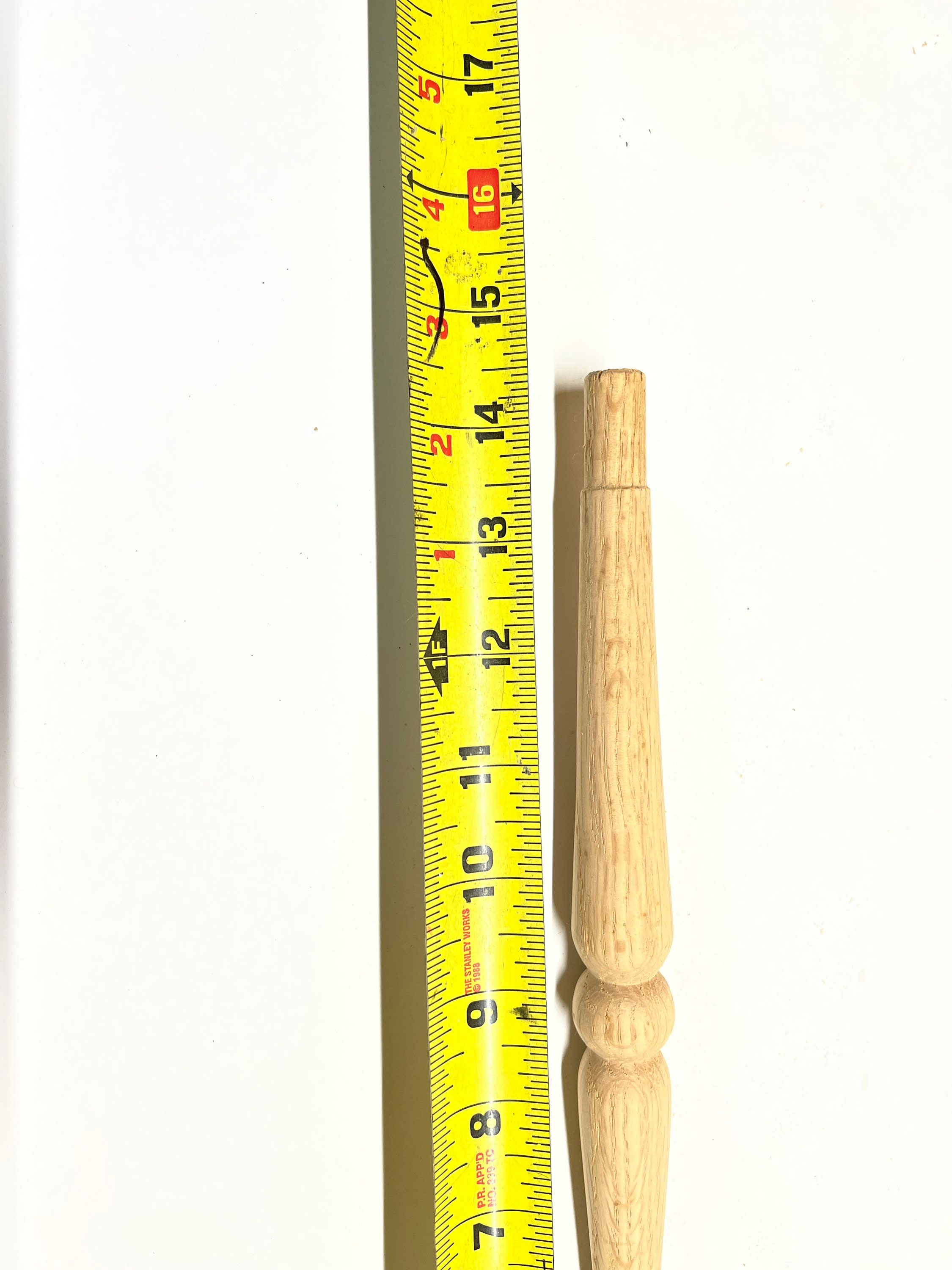 Oak Spindles, 14 1/2, NOS Hand Turned, Unfinished White Oak Hardwood