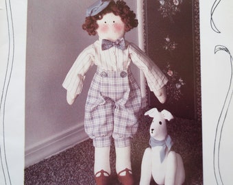 VINTAGE Uncut Victorian Doll and Dog Pattern, 18" Doll Pattern, Cloth Doll Sewing, Cloth Dolls, Doll Making, Doll Sewing, Doll Patterns,