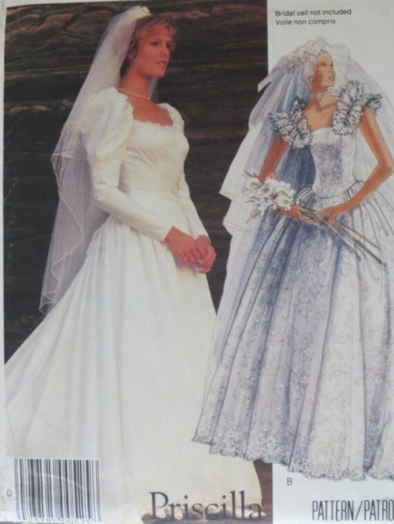Mccalls Wedding Dress Pattern By Priscilla Size 6 8 10 Etsy