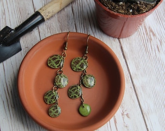 String Of Turtles Earrings - Plant Jewelry - Plant Earrings - SOT - Houseplant Gift - Realistic Plant Earrings