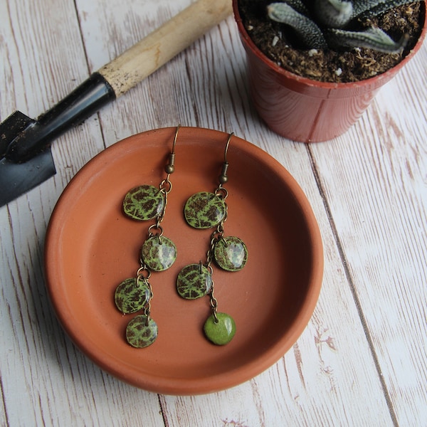 String Of Turtles Earrings - Plant Jewelry - Plant Earrings - SOT - Houseplant Gift - Realistic Plant Earrings