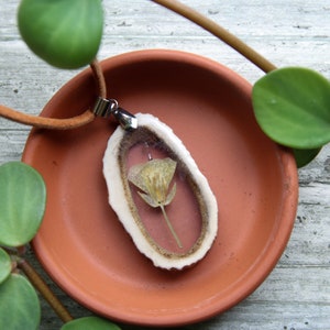 Antler Pendant Plant Jewelry Flower Necklace Mushroom Pendant Dried Flower Necklace Real Plant Necklace Yellow Flower