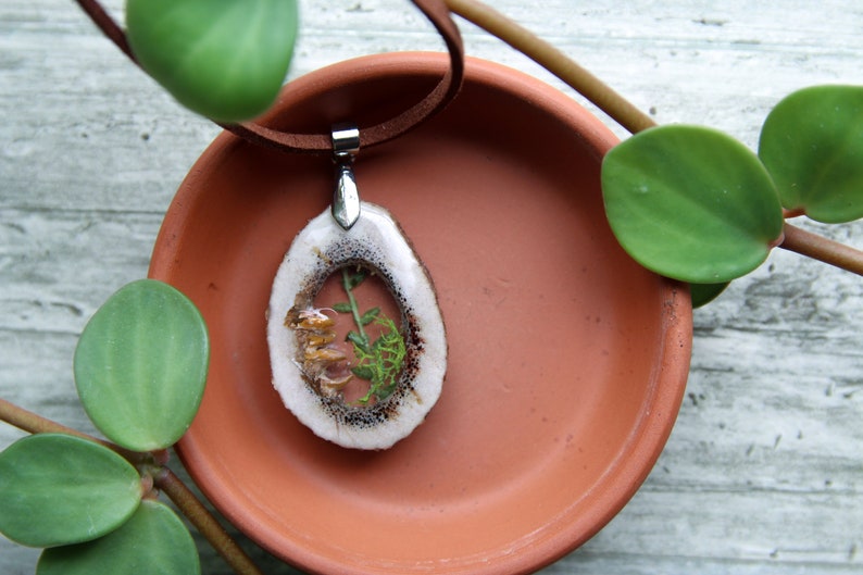 Antler Pendant Plant Jewelry Flower Necklace Mushroom Pendant Dried Flower Necklace Real Plant Necklace Tree Mushrooms