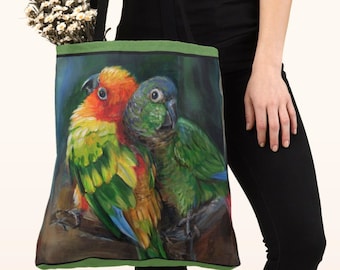 Conure Love - wiederverwendbare Einkaufstasche - mit originaler Kunstwerk