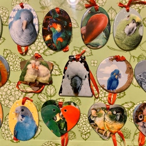 New 2019 Porcelain Parrot Christmas ornaments. Choose from 16 original designs!
