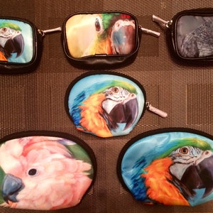 Parrot Art Accessory Pouches and Leather Coin Purses image 1
