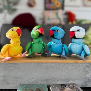 Ringneck Parrot - articulated 3D model with hand painted details. 4 options to choose from