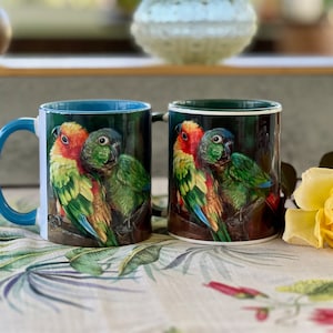 Conure Love  - 11 oz. Mugs. Featuring original artwork.