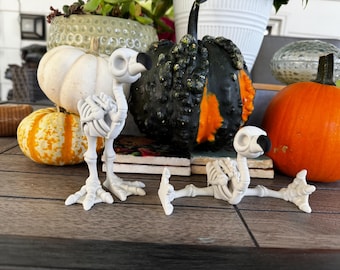 Skeleton Flamingo!!  3D Printed Figures: Articulated Halloween Decor