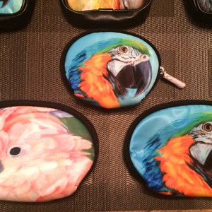 Parrot Art Accessory Pouches and Leather Coin Purses image 3