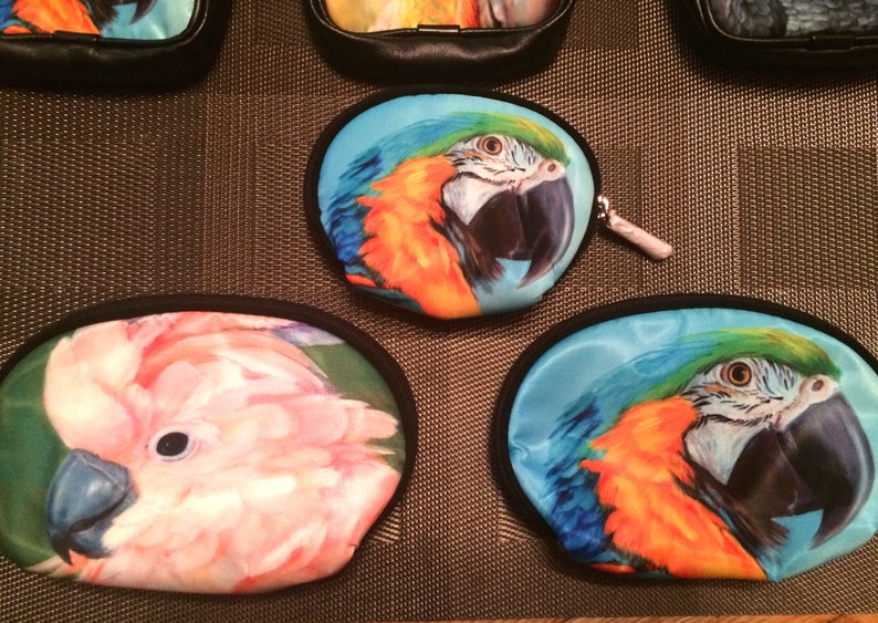 Parrot Art Accessory Pouches and Leather Coin Purses image 3