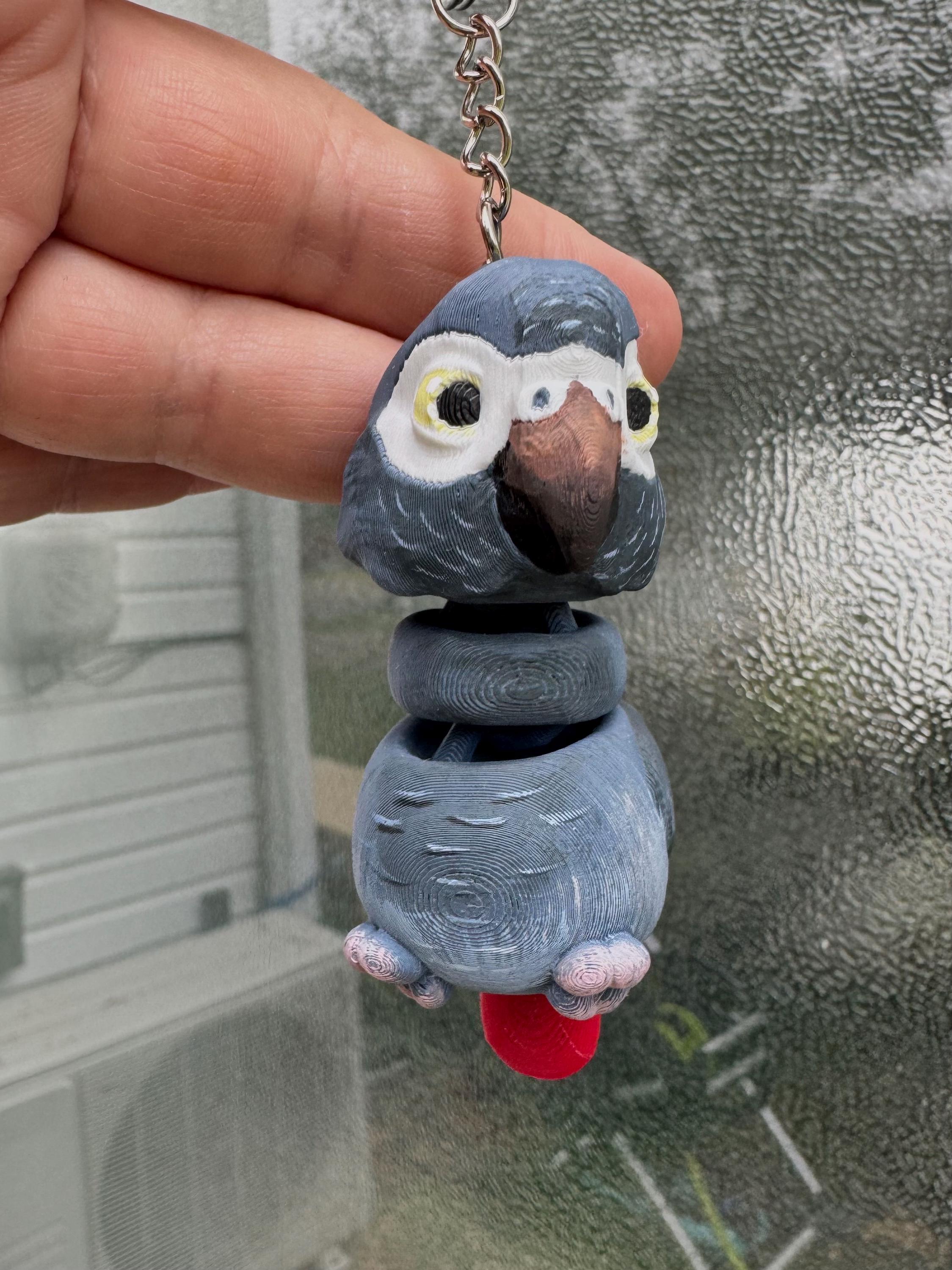 3D Printed African and Timneh Grey Keychains!!! - Etsy