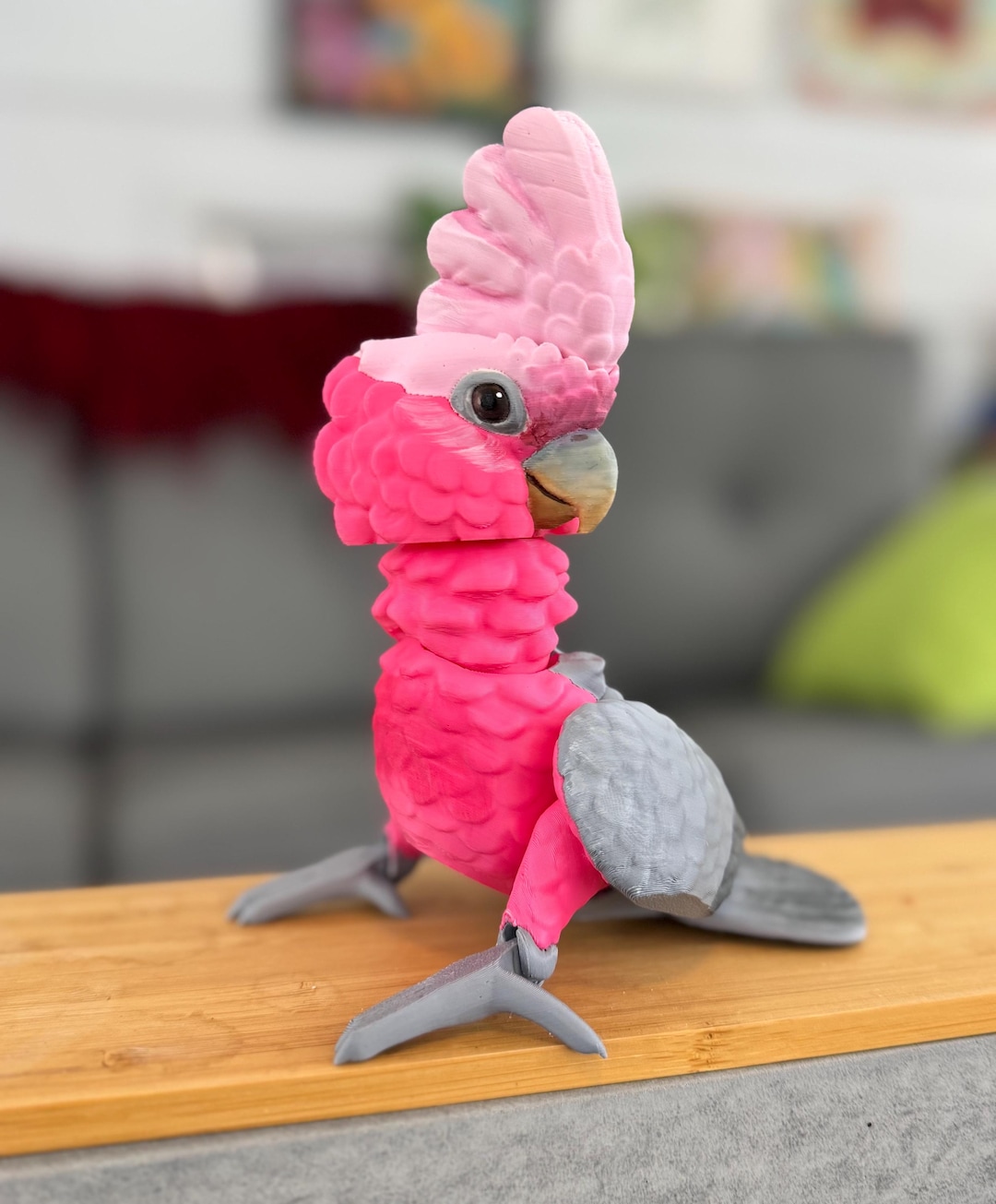 Galah Cockatoo (rose-breasted) Articulated 3D Model With Hand